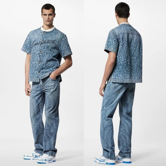 New! Louis Vuitton x Yayoi Kusama Infinity Dots Denim Shirt - Picture 2 of 12